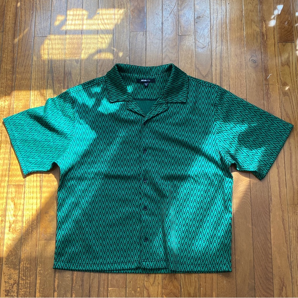 Fashion Nova Patterned Short Sleeve Button Up